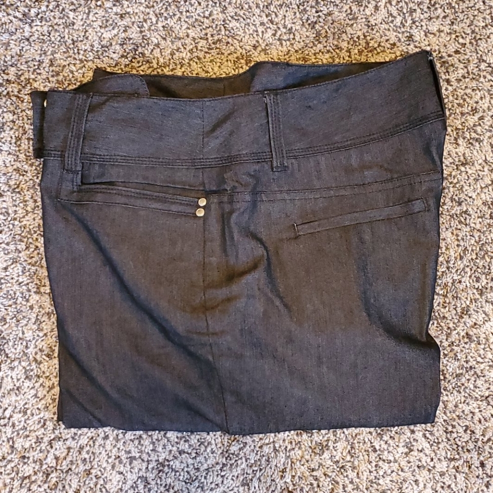 Larry Levine black denim dress jeans size 10